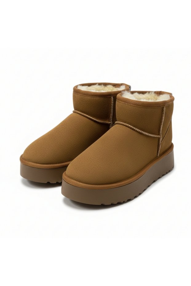 Women's Suede Mini Boots Thick Sole Fur Inside Winter Daily Comfortable Boots