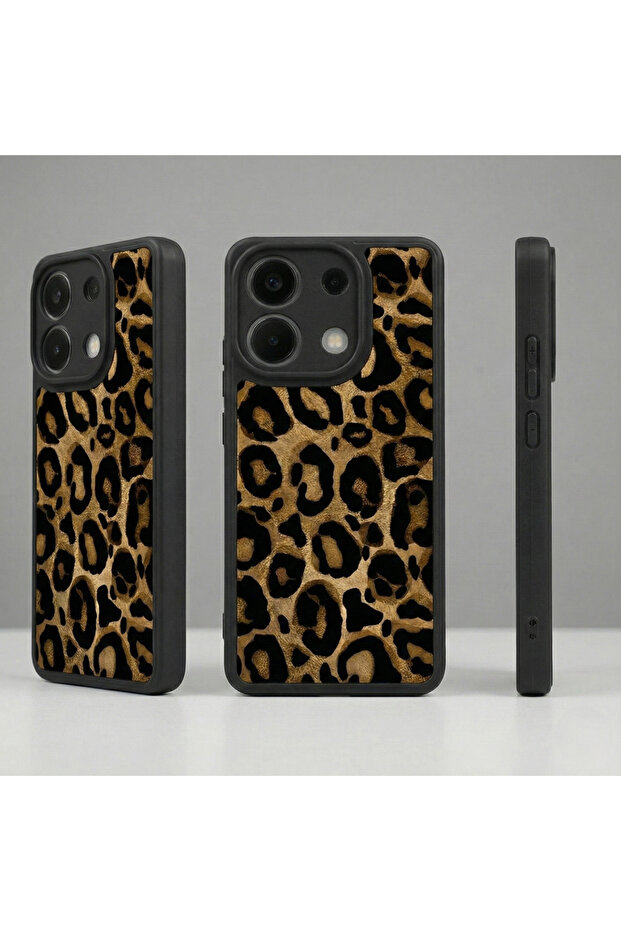 حافظة هاتف فاخرة متوافقة مع ريدمي نوت 13 برو 4G بنمط جلد الفهد وحماية ضد الصدمات - 4