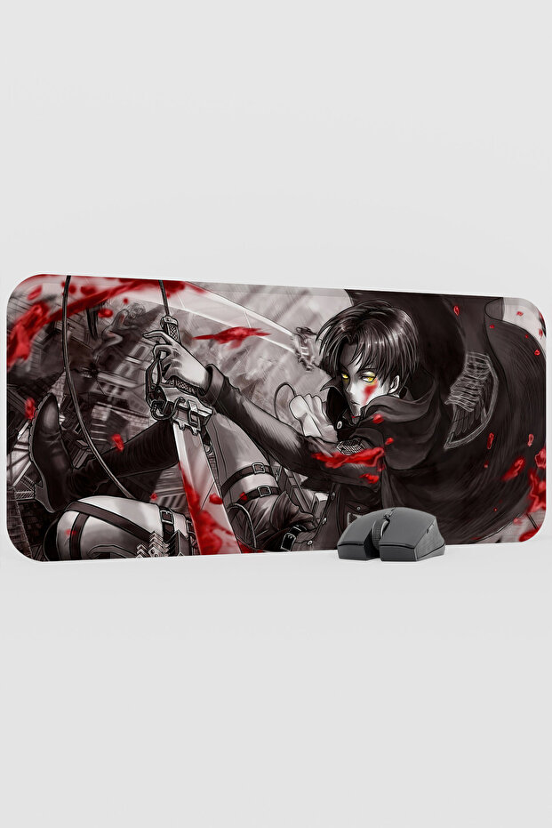 لوحة ماوس ليڤي أكرمان أنيمي V3 - مقاس 70×30 سم، قاعدة مطاطية كبيرة الحجم مضادة للانزلاق للألعاب