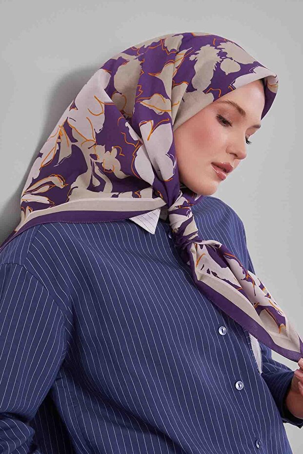 Mor Yonca Desen Aura Eşarp - 2