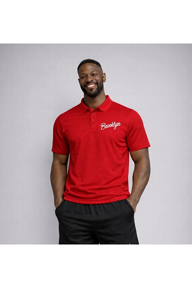 Men's Elyazı Brooklyn Printed Polo Neck T-Shirt