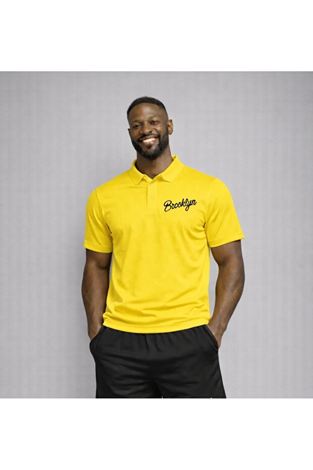 Men's Elyazı Brooklyn Printed Polo Neck T-Shirt