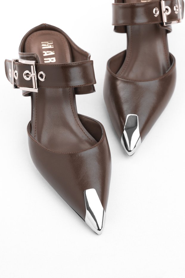 Brown Shoes Stiletto Heel U Shoes 7cm Heels Elegant V Stylish Women's Heeled Shoes