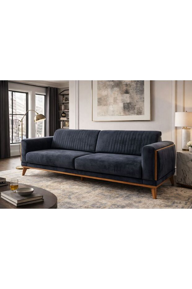 Ahşap Nirvana Üçlü Koltuk - 2