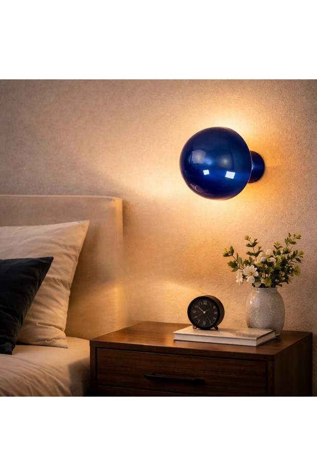 Dekor,Fungal G/9 Single Wall Sconce,Diameter16Cm,Glossy Navy Blue Ambiance Lighting Fungal-13361-H