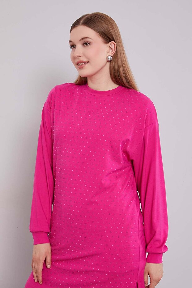 Fuchsia Stone Printed Double Set - 3