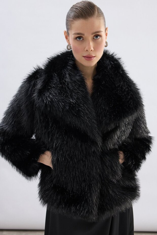 Wide Collar Fur - Black - 4