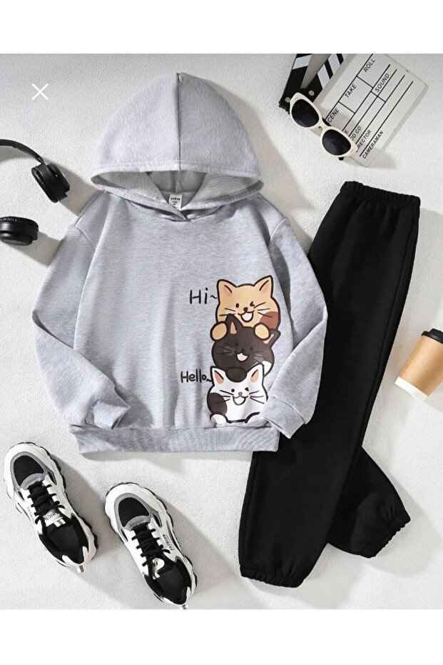 طقم Cat مطبوع 2 iplik Alt Upper