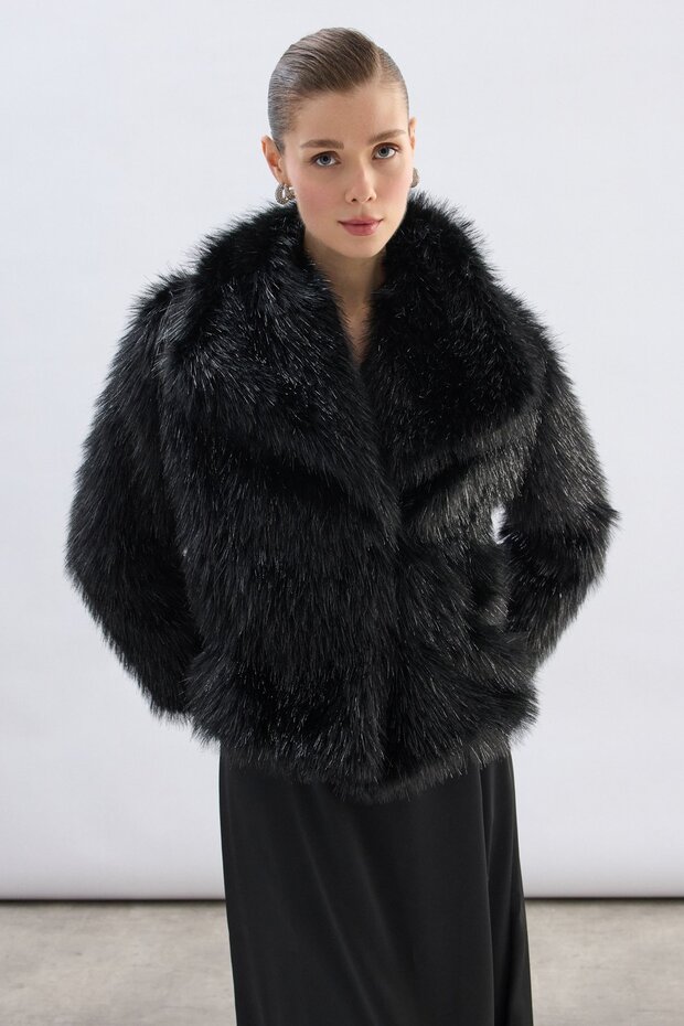 Wide Collar Fur - Black - 1
