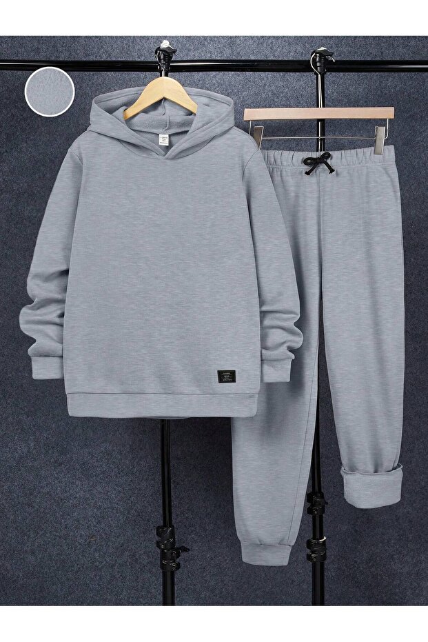 Thick Winter Children's Gray Cool Sweat Suit