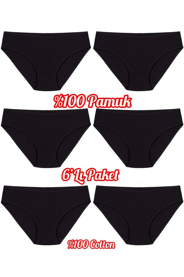 6-Pack 100% Cotton Breathable Fabric Heart Women's Bikini Panties Ozt6-200