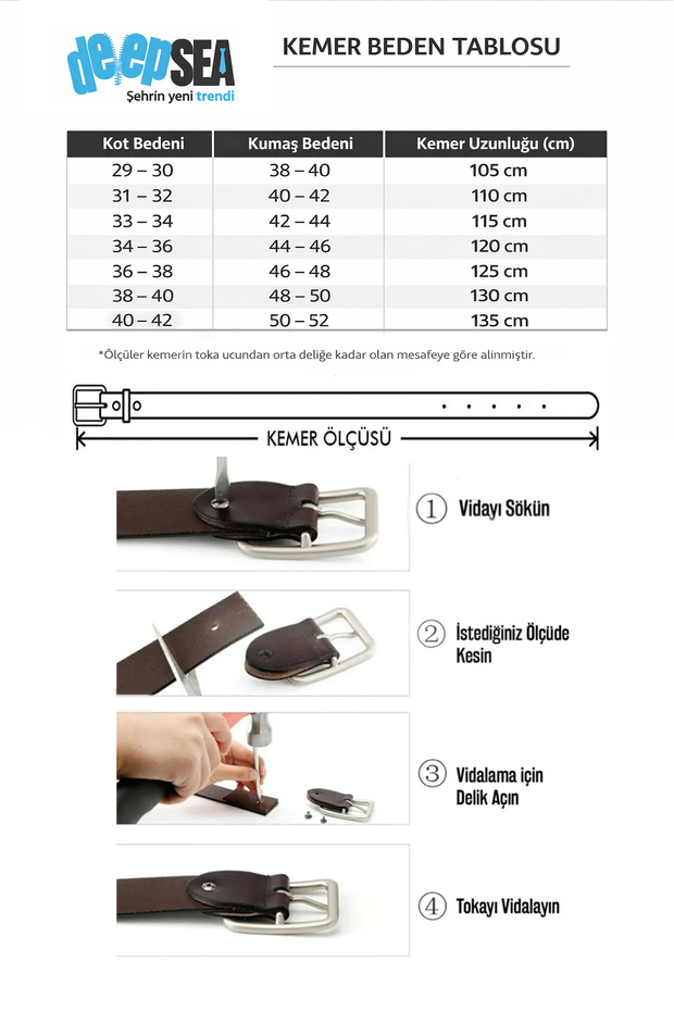 Light Brown 100% Genuine Leather Thick Tongue Sports Belt | Can Be Shortened | Daily & Sports | Domestic Production 1801312 - 4