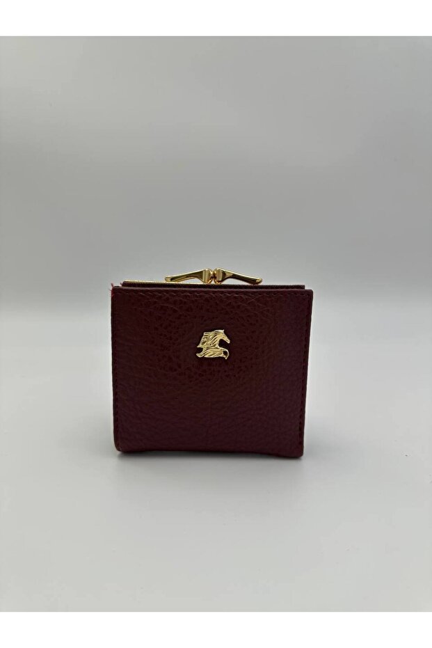 Xperia Women's Clip-On Claret Red Wallet with Magnet Closure and Card Holder Detail