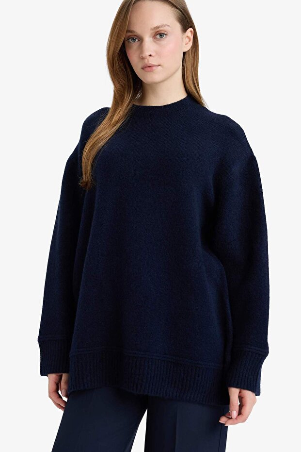 Loose Fit Crew Neck Knitwear Sweater Tunic G7239Ax25Cw - 3