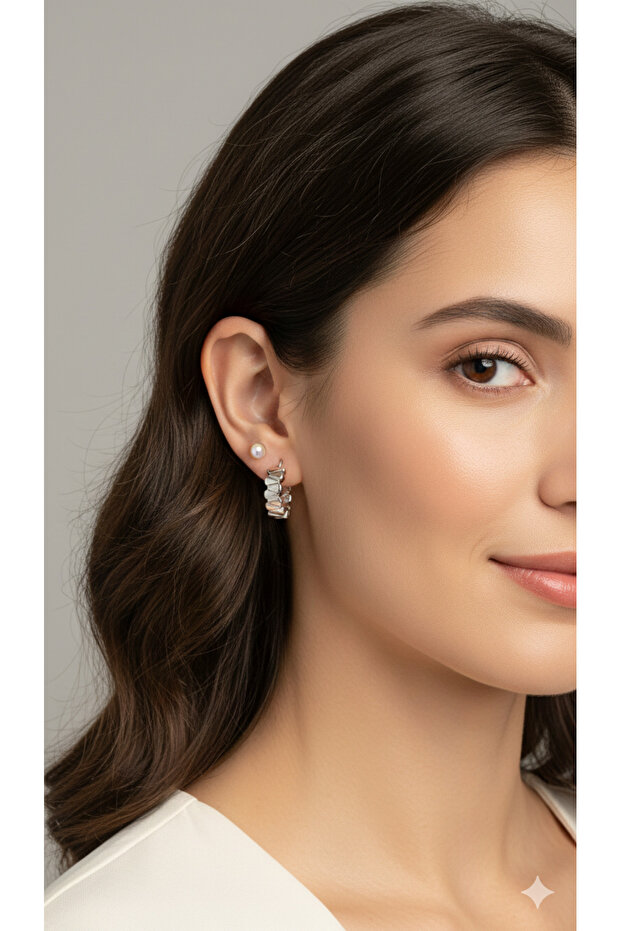 Silver Hoop Steel Earrings