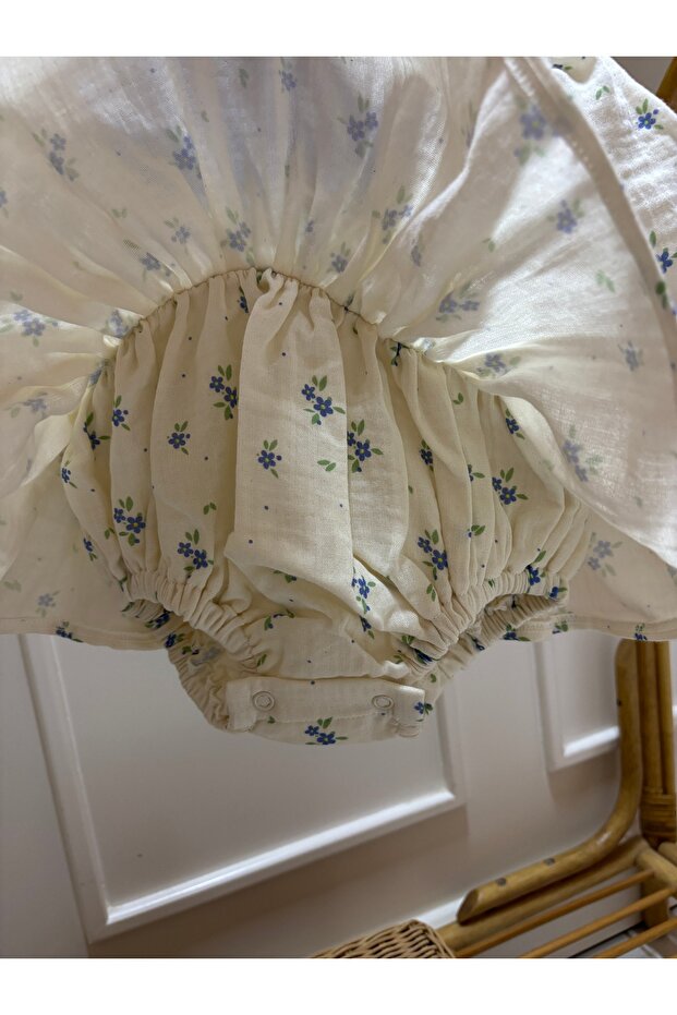 Mavi çiçekli Romper - 2