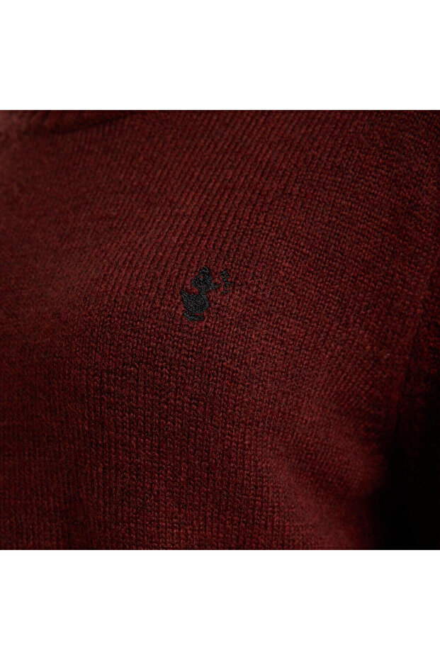 Kadın Bordo Basic Fit Kazak-BASIC FIT - 4