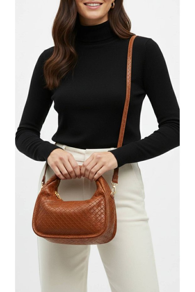 Women's Mini Joli Braided Hand Shoulder Bag Length 11 cm Width 22 cm