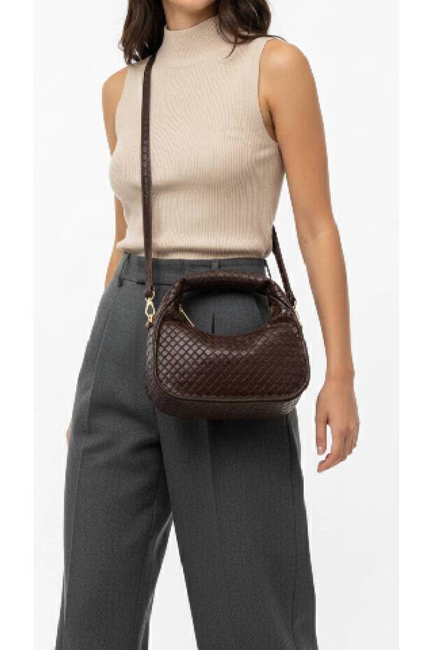 Women's Mini Joli Braided Hand Shoulder Bag Length 11 cm Width 22 cm
