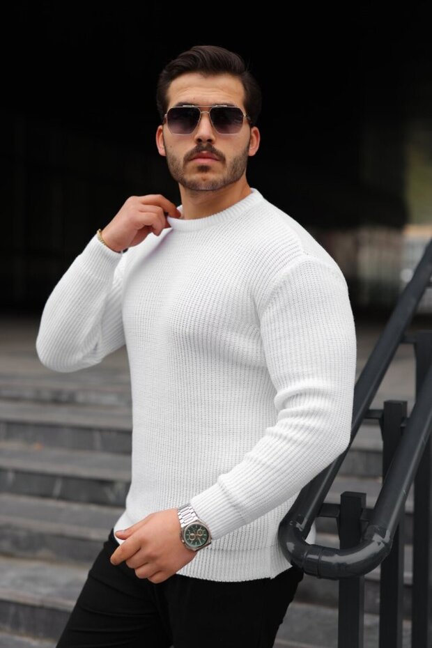 Men's crewneck knitted sweater - 2