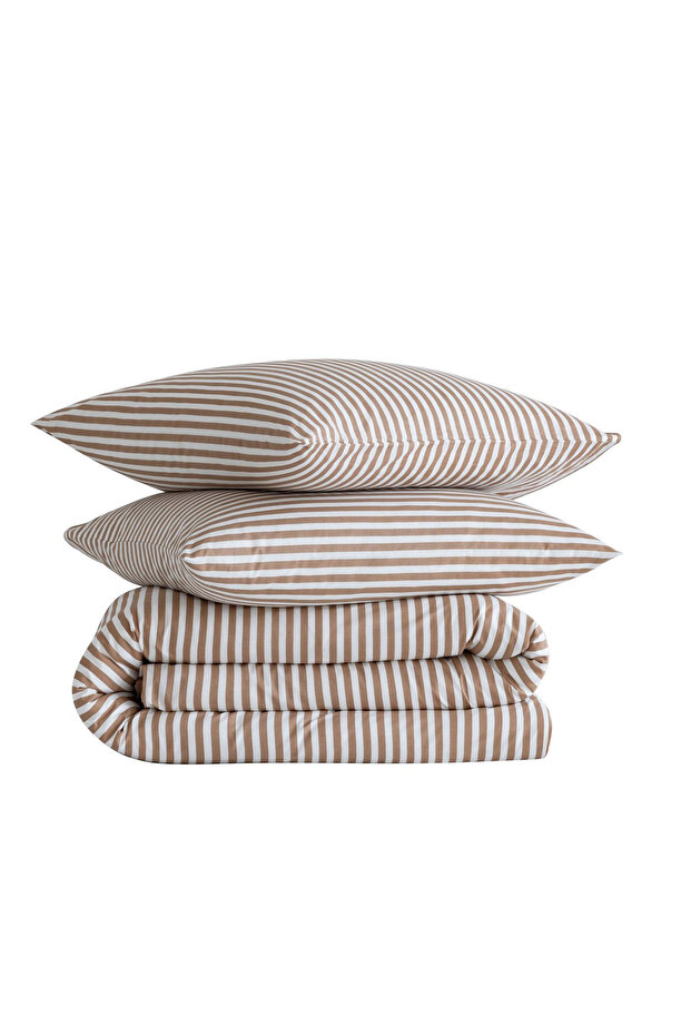 Stripe 100% Cotton Single Duvet Cover Set - 4