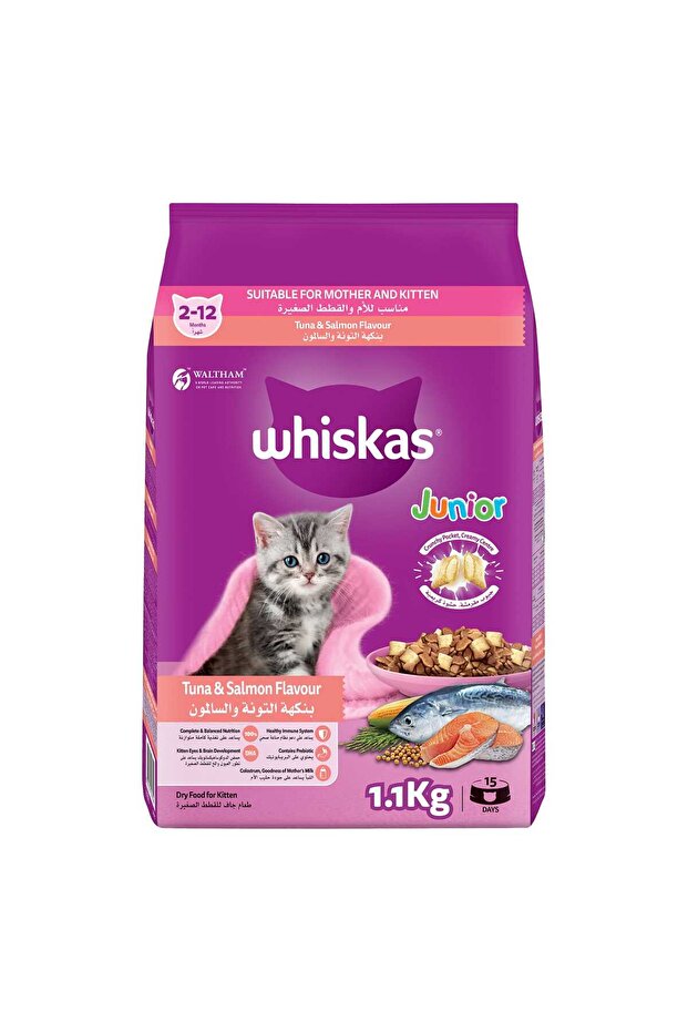 Tuna & Salmon Flavour Mother and Kitten Dry Food Bag 1.1 kg