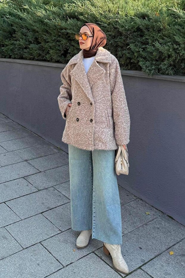 Beard Fabric Coat Milk Coffee