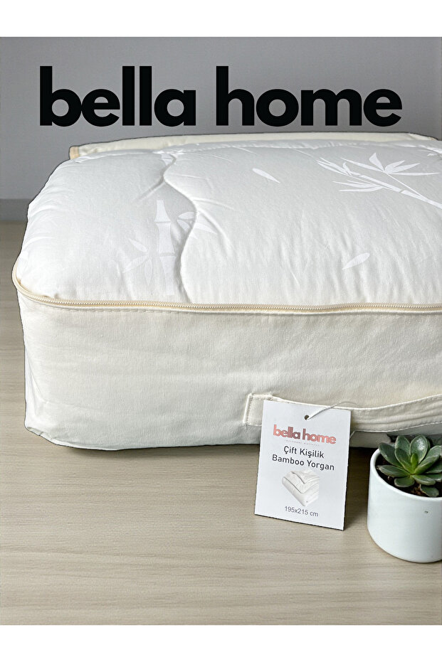 Single Bamboo Quilt - 155X215 cm - White with Original Linen Bag - 4