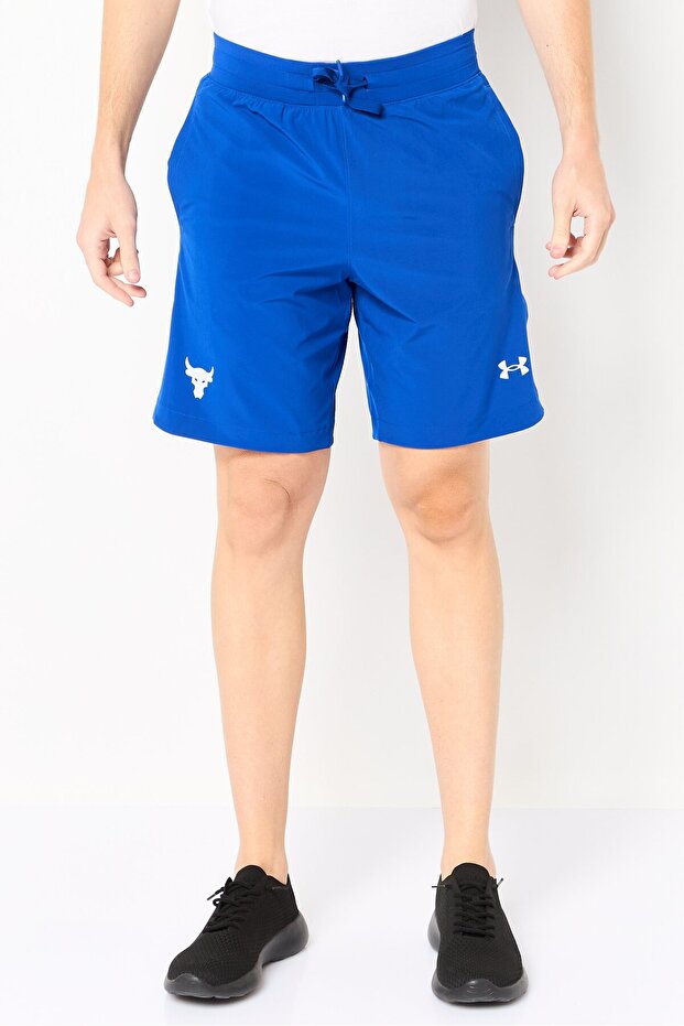 Men Loose Fit Brand Logo Shorts, Blue