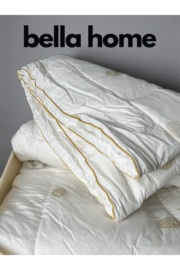 Single Wool Quilt - 155X215 cm - White with Original Linen Bag - 4