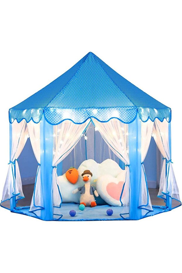 Children Princess Style Play Tent Cozy Blue Castle