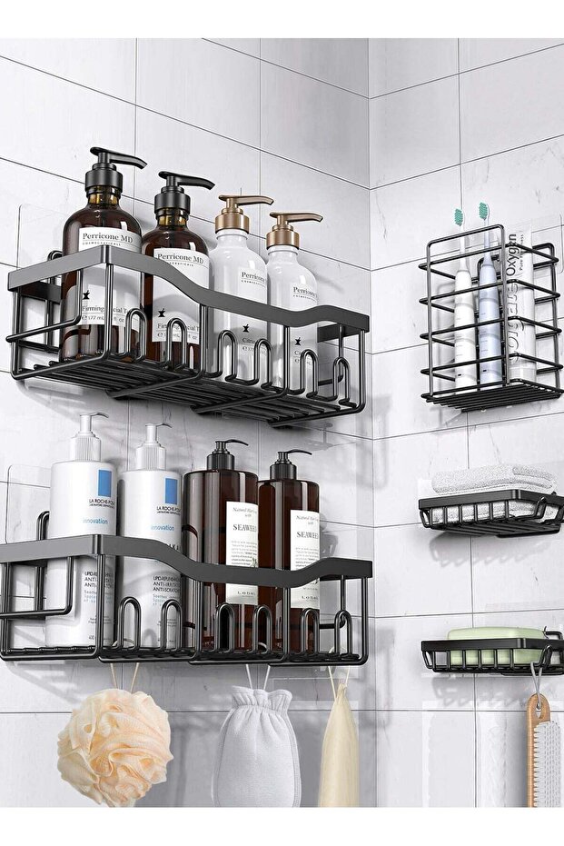 مجموعة من 5 قطع من رفوف الاستحمام - 1