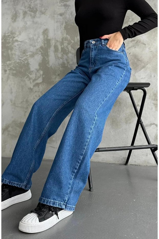 New Season High Waist Loose Wide Leg Women's Palazzo Jeans