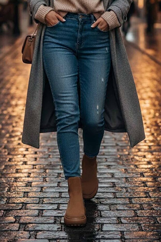 Kadın Deri Bot Camel - 2