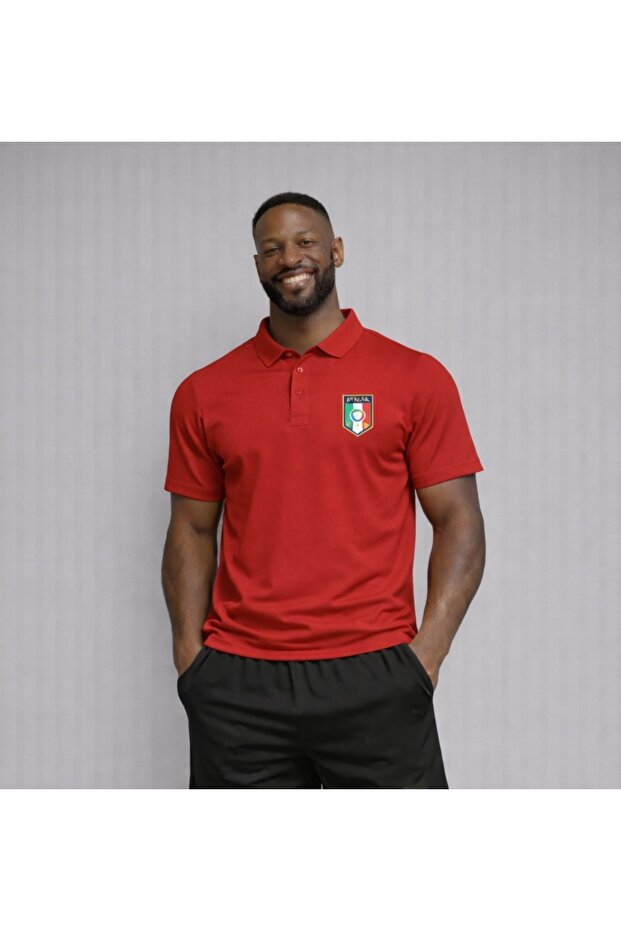 Men's Italy Printed Polo Neck T-Shirt
