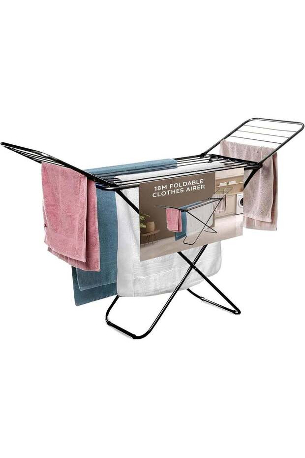 Cloth Dryer Foldable Airer - Compact Clothes Drying Rack - Winged Heavy Duty Indoor