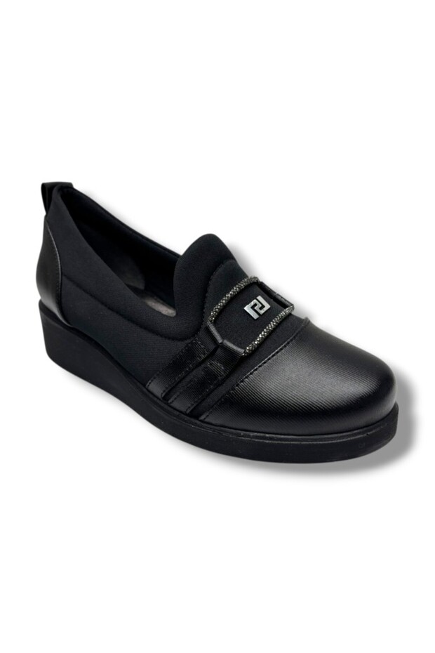 Oi 210-26 stretch leather embellished anatomical wedge heel women's shoes