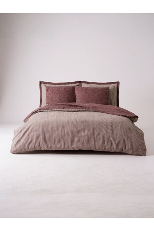 Natural Ranforce Double Duvet Cover Set – 4 Pillowcases, 100% Cotton