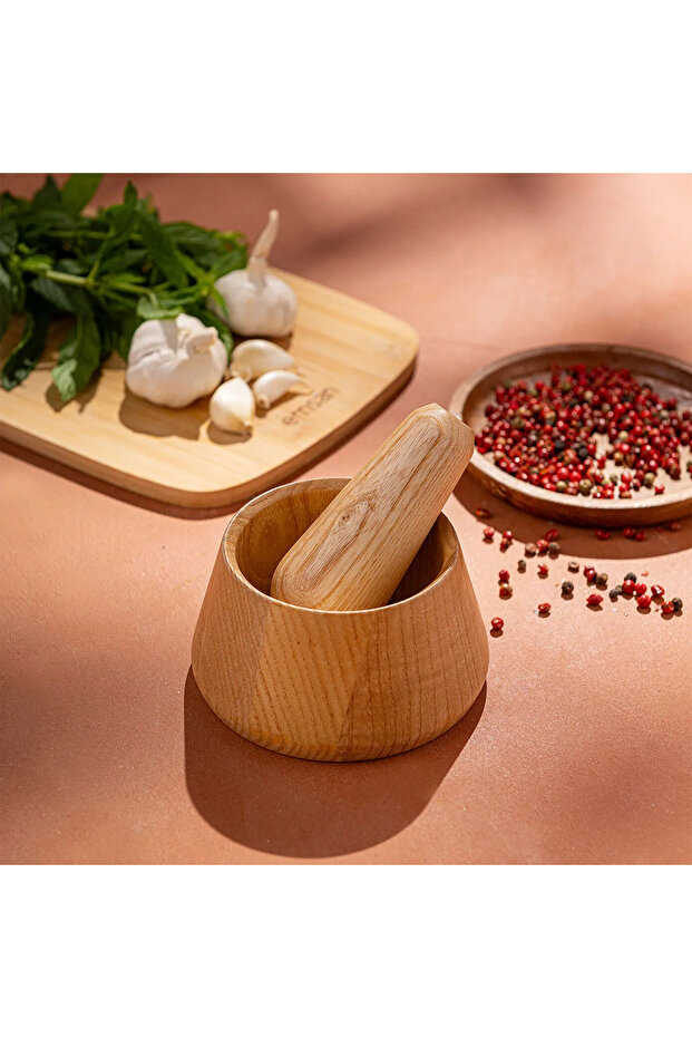 Rustik Bambu Düz Havan - 1