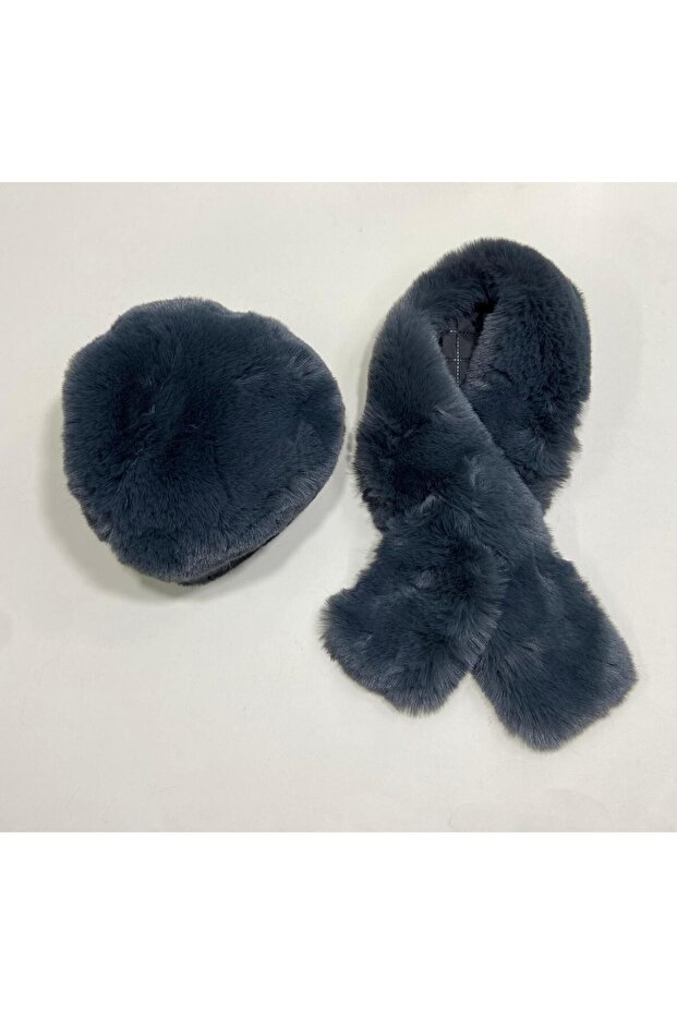 Plush Fur Hat Scarf Set / Set of 2