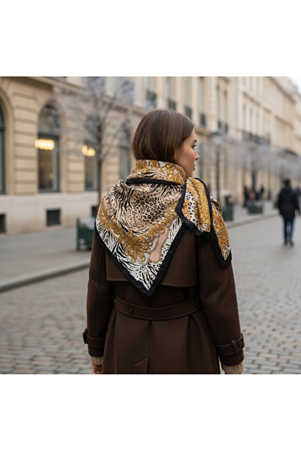 Amber Flow Pattern 90X90Cm Scarf/Foulard