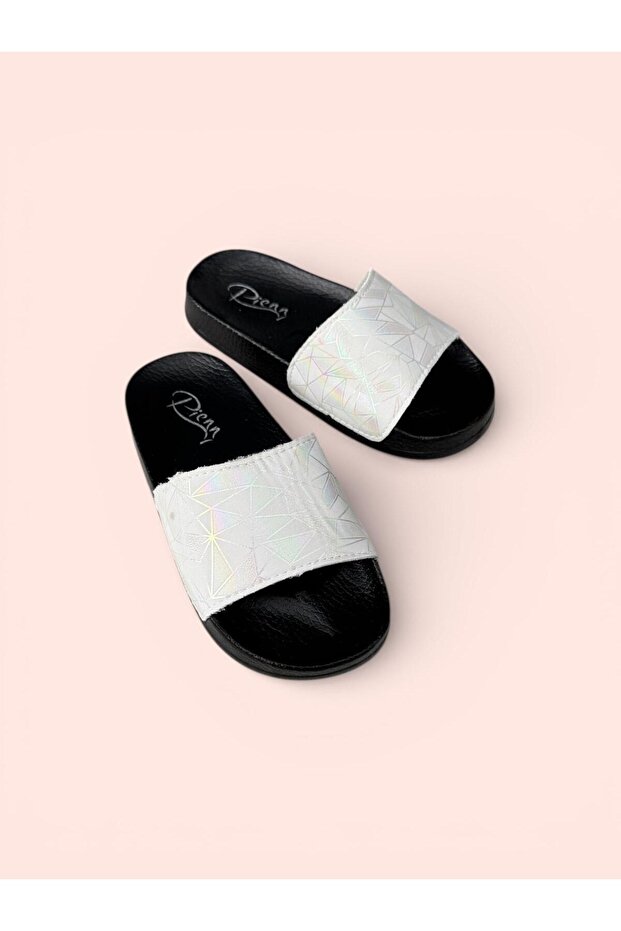 Girl's Silvery Comfort Sole Lightweight Slippers