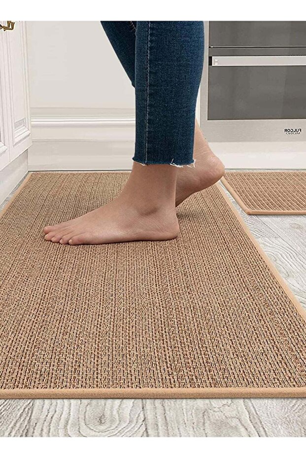 Washable [2 PCS] Non-Skid Natural Rubber Kitchen Mats for Floor Runner Rugs Set