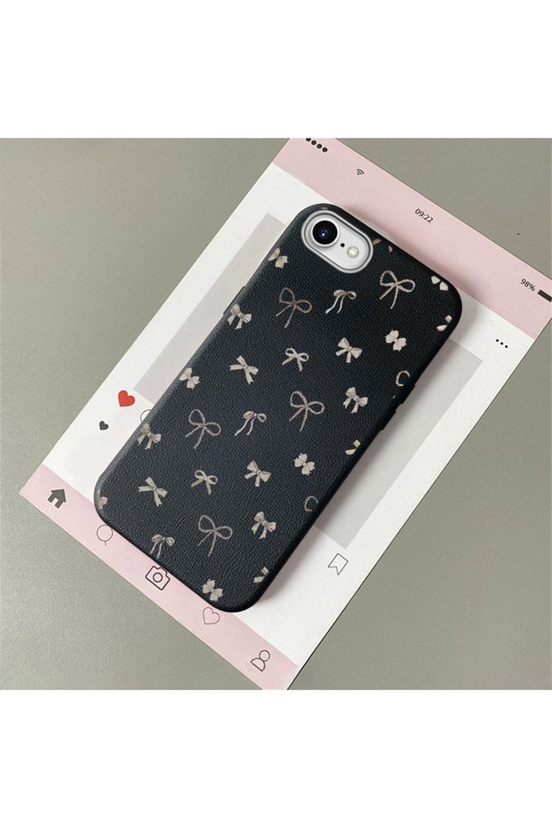 For iPhone 7/8/Se 2020 2022 Compatible Leather Texture Anti Fall Soft Silicone Phone Case Corner Band