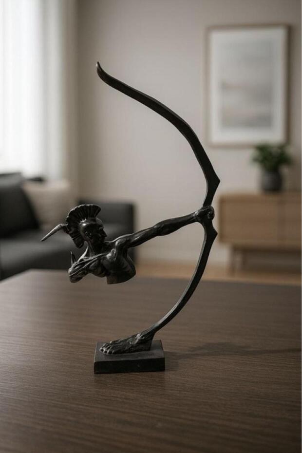 Modern gold-colored archer statue