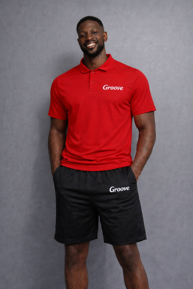 Men's Groove Printed Polo Neck Shorts Set