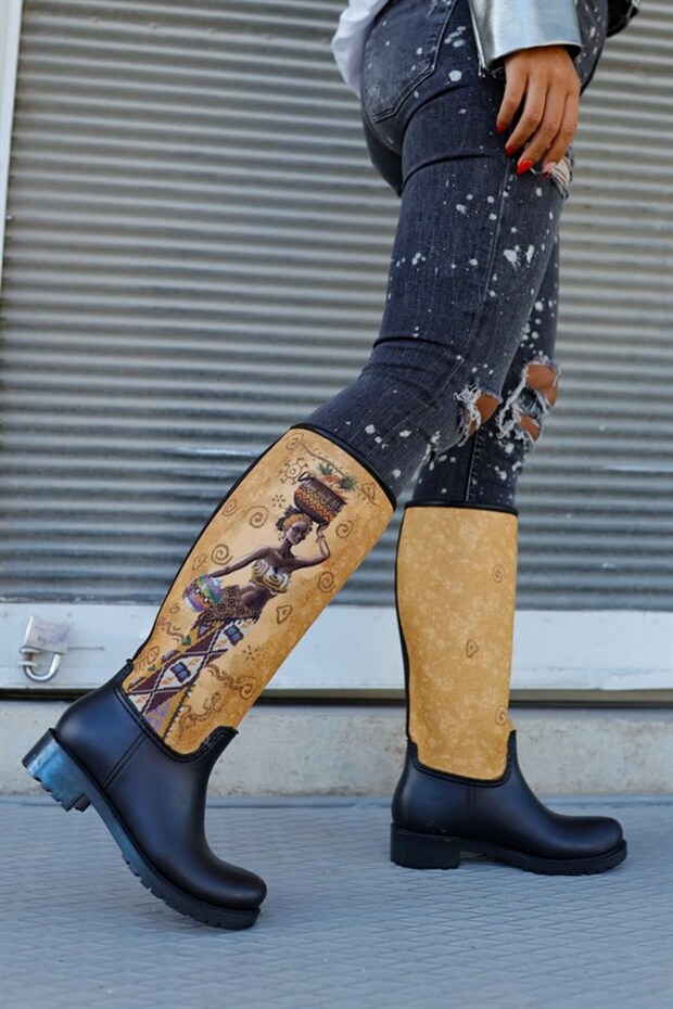 Women's Printed Waterproof Women's Rain Boots