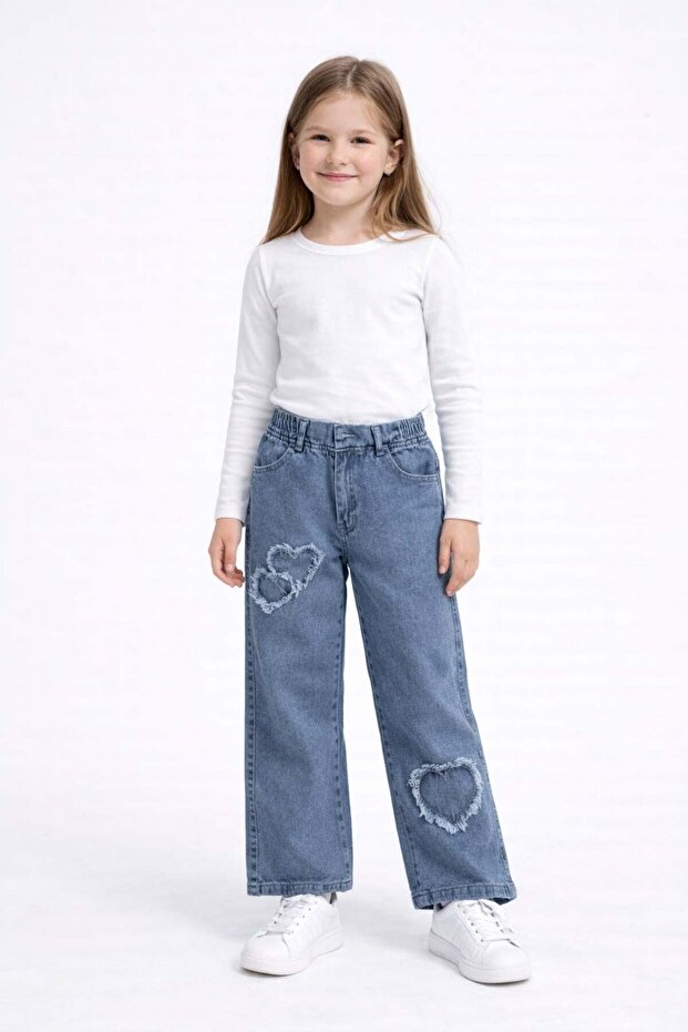 Girl's Pearl Star Embroidered Trousers
