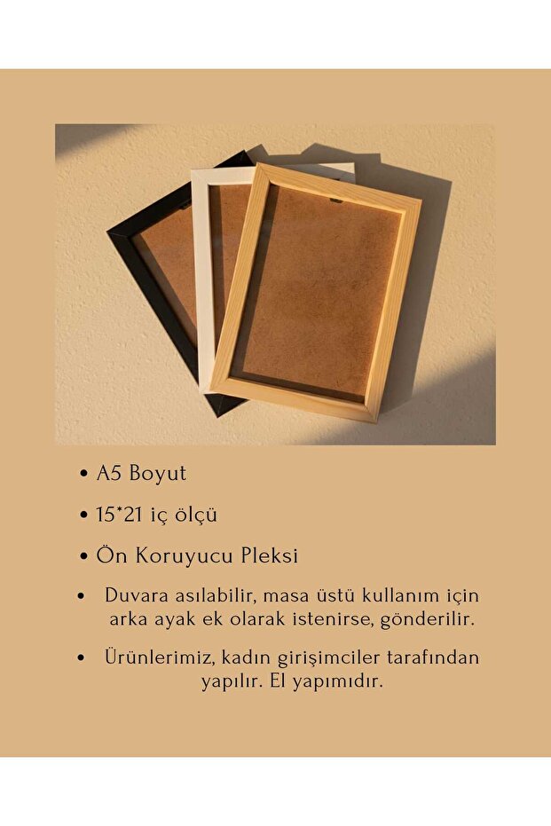Ahşap El Yapımı Çerçeve Beyaz - 4