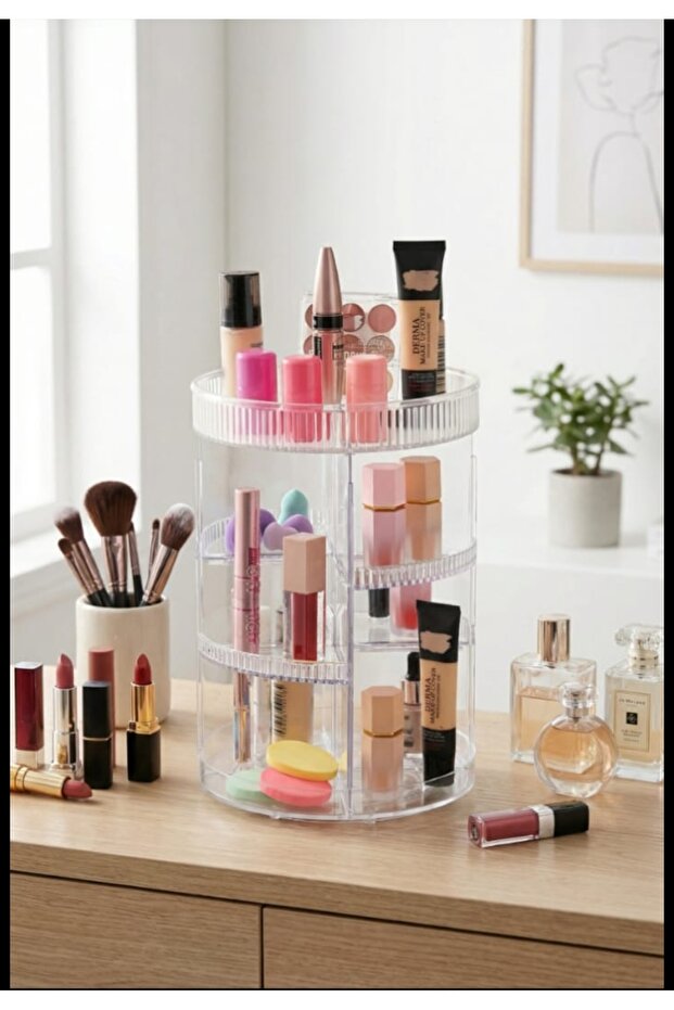 360 Degree Rotating Makeup Organizer/Makeup Box/Cosmetic Organizer/Shatterproof Product